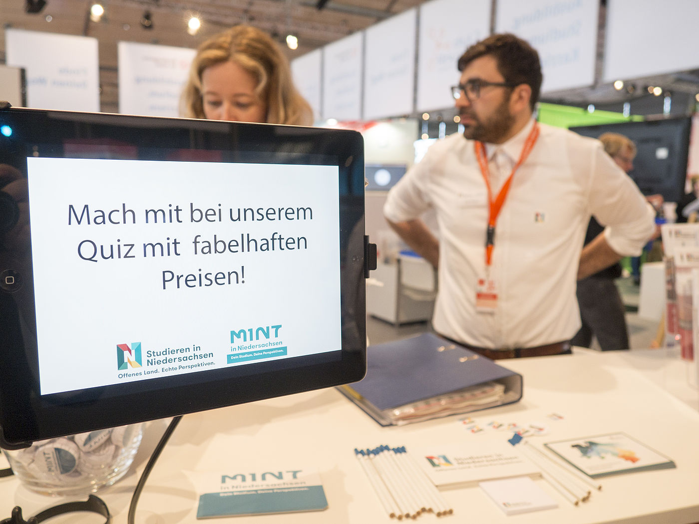 Quiz am Stand von Studieren in Niedersachsen bei der Messe IdeenExpo